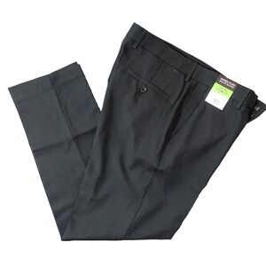 Haggar Performance Dress Pants Men 30x30 Super Flex Waistband Polyester Black